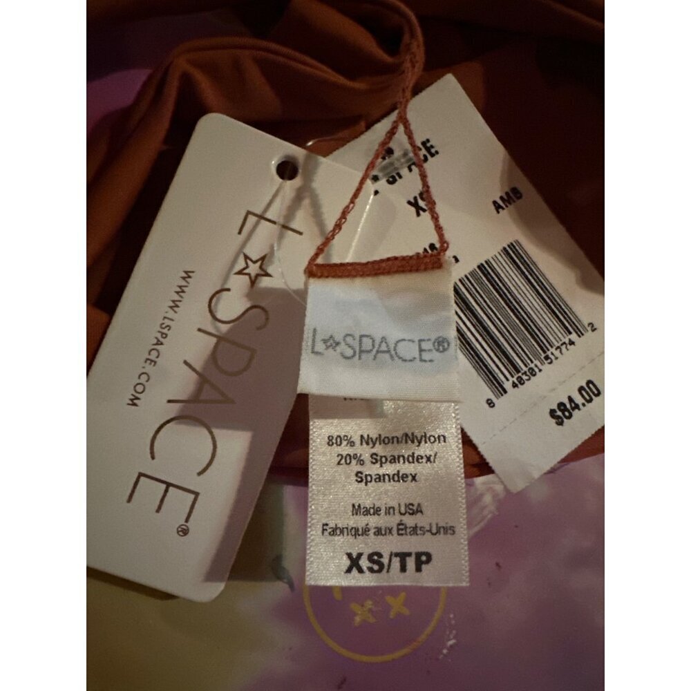 L*Space Womens Sandy Bikini Bottom XS Amber Ribbed Fabric Seamless NWT MSRP $84 - Picture 6 of 7